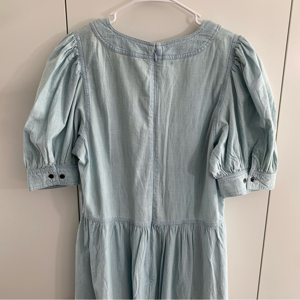 SOLD ☀️ Ralph Lauren Cotton Puff Sleeve Chambray Dress - Picture 9 of 11